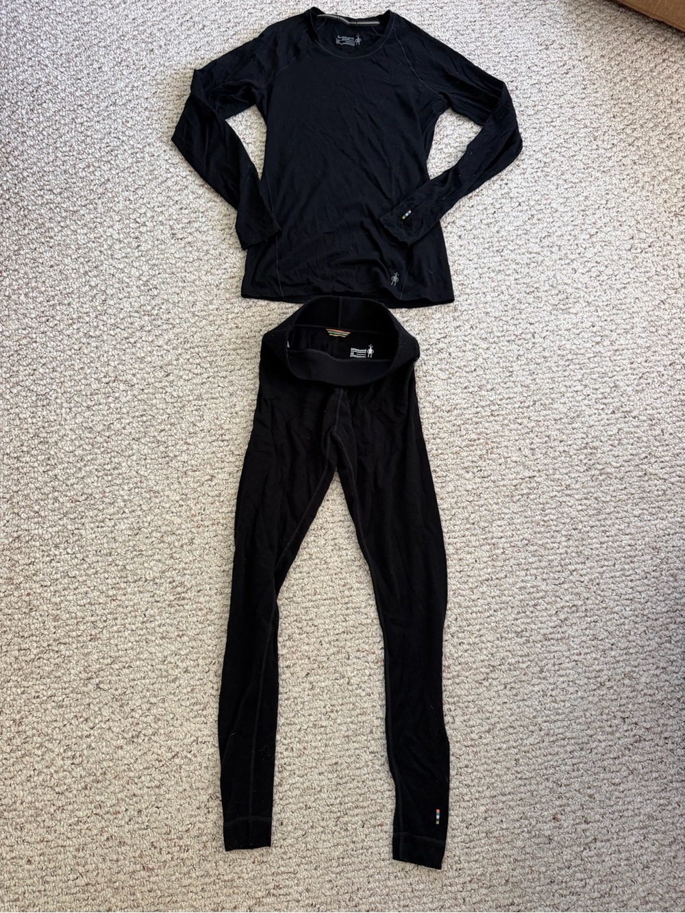 Smartwool Black Women's Thermal Base Layer Set - Long Sleeve Top & Leggings